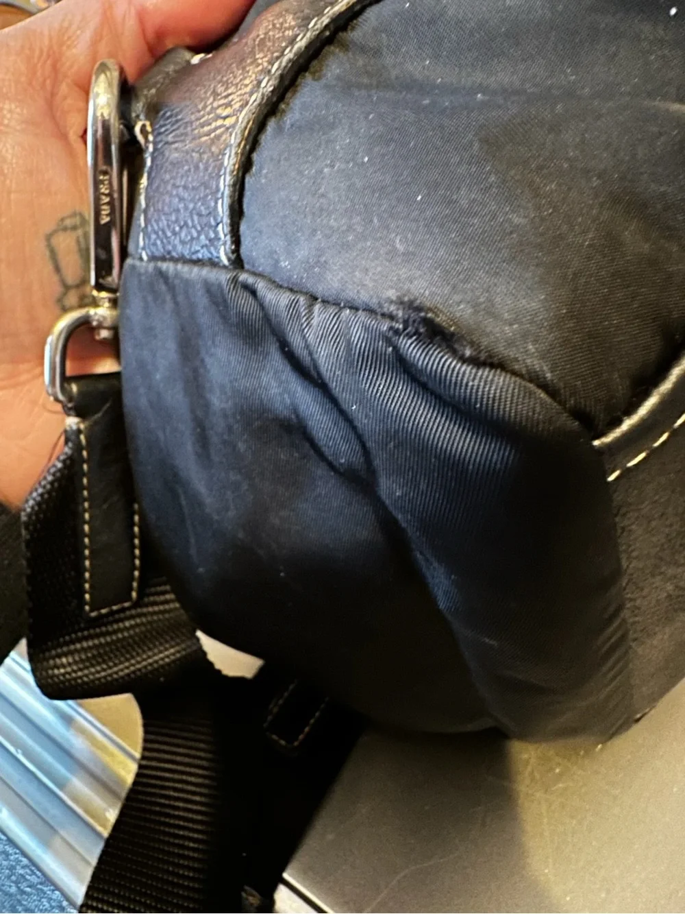 Prada Black Nylon Belt Bag with Silver Hardware - Picture 7 of 8